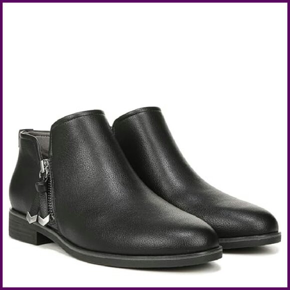 Wide Width Ankle Booties with Side Zipper, 1 Inch Block Heel, Size 11 - Picture 8 of 8